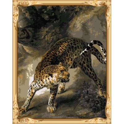 gx 7631 Leopard Ölgemälde mit Zahlen kids art liefert in yiwu