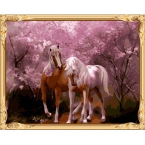 GX 7614 wall art horse painting on canvas for bedroom decor