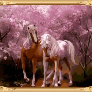 GX 7614 wall art horse painting on canvas for bedroom decor