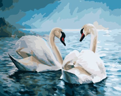 GX 7648 hot photo canvas oil painting swan for home decor