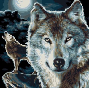 GX 7654 wolf diy coloring by numbers paint set for bedroom decor