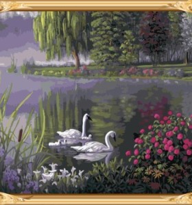 GX7688 paint boy brand swan paint by numbers modern oil painting for wall decor