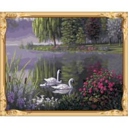 Gx7688 pintura marca chico pintura cisne by números pintura al óleo moderna para decoración de la pared