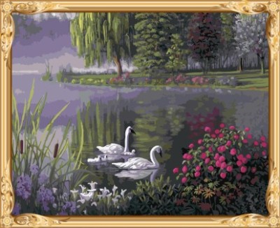 GX7688 paint boy brand swan paint by numbers modern oil painting for wall decor