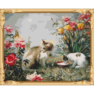 Gx7693 pintura marca chico foto del gato pintura by números aceite de la decoración del hogar