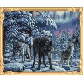 Gx7466 Schneelandschaft Wolf leinwand Ölgemälde nach zahlen-sets für schlafzimmer dekor