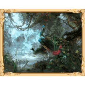diy wandkunst pfau Öl malen nach zahlen für erwachsene gx7545