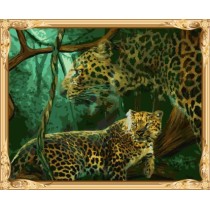 GX 7617 leopard oil painting by numbers acrylic paint set for kids