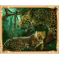 gx 7617 Leopard Ölgemälde nach zahlen acryl malen für kinder eingestellt