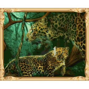 gx 7617 Leopard Ölgemälde nach zahlen acryl malen für kinder eingestellt