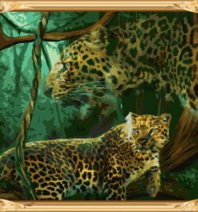Gx 7617 pintura al óleo de leopardo by números juego pintura acrílica para los niños