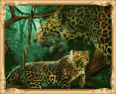 GX 7617 leopard oil painting by numbers acrylic paint set for kids