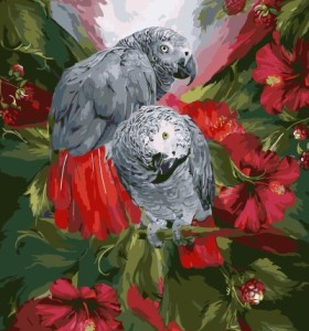Gx 7651 pintura al óleo digital pájaro y la flor conjuntos de arte para adultos