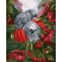 GX 7651 digital oil painting bird and flower art sets for adults