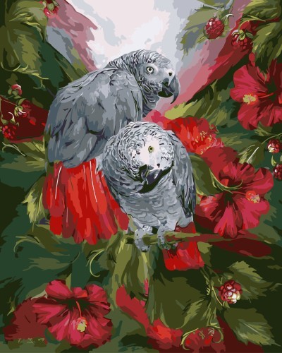 GX 7651 digital oil painting bird and flower art sets for adults