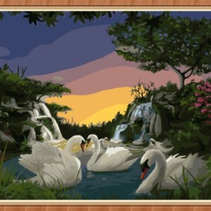 paintboy swan painting by numbers for living room decor GX7807