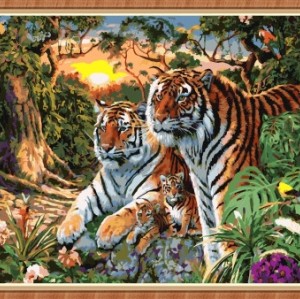 wall art decor tiger oil paintings coloring by numbers for wholesale GX7861