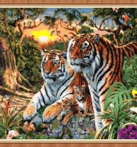 wand art decor tiger Ölgemälde färbung von Zahlen für großhandel gx7861
