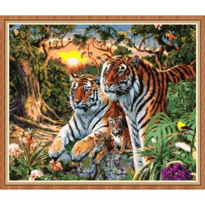 Wall art decor tigre pinturas al óleo para colorear by números para venta al por mayor GX7861