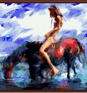 framed hot nude girl photo painting by numbers on canvas for wall art GX6847