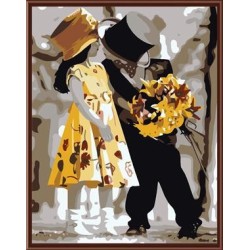 Pintura al óleo de la muchacha y de la foto, Lona de la pintura al óleo por números, Gx6342