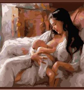 Retrato diy acrílico pintura al óleo sobre lienzo de pintura por número GX6402 mamá y el bebé del diseño del arte proveedores
