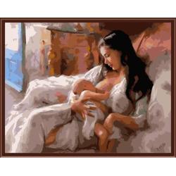 Retrato diy acrílico pintura al óleo sobre lienzo de pintura por número GX6402 mamá y el bebé del diseño del arte proveedores