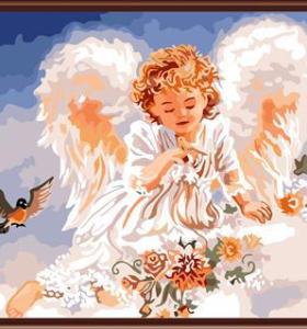 angel design canvas oil painting factory hot selling painting GX6472 painting by numbers angel picture