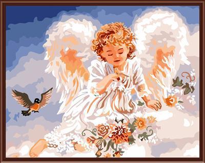 angel design canvas oil painting factory hot selling painting GX6472 painting by numbers angel picture