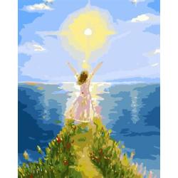 seascape frauen foto Sonnenaufgang design canvs Ölfarbe durch die anzahl gx6678