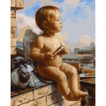 little boy angel picture painting by numbers on canvas wholesales factory new painting GX6700