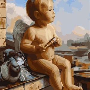 little boy angel picture painting by numbers on canvas wholesales factory new painting GX6700