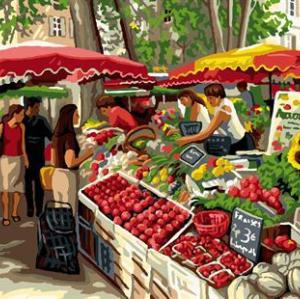 market landscape design oil painting by numbers GX6713