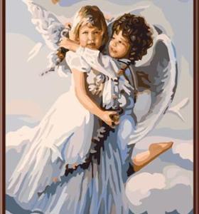 GX6508 paint by number on canvas angel design little girl angel picture