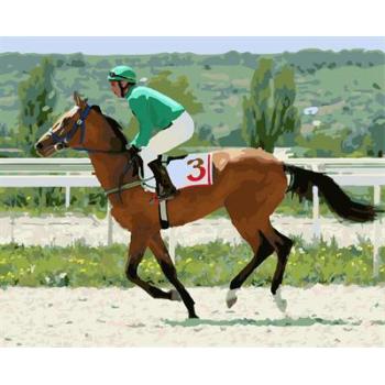 abstract oil paint by number GX6707 yiwu art suppliers running horse design