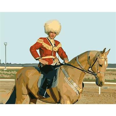 resumen de aceite pintura por número de yiwu gx6708 proveedores de arte corriendo de diseño del caballo