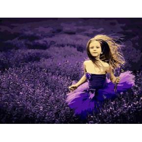 Abstrakte digitale malen nach zahlen gx6656 kleines Mädchen Lavendel blumen-design