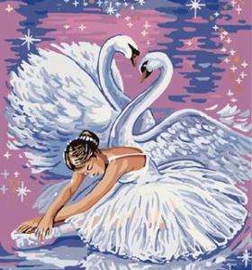 abstract oil painting by number 2015 factory hot selling picture GX6781 ballerina swan design