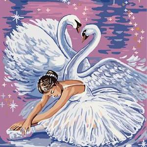 abstract oil painting by number 2015 factory hot selling picture GX6781 ballerina swan design