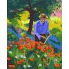 oil painting by number handmaded acrylic painting on canvas GX6790 gardener and flower design