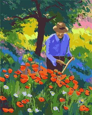 oil painting by number handmaded acrylic painting on canvas GX6790 gardener and flower design