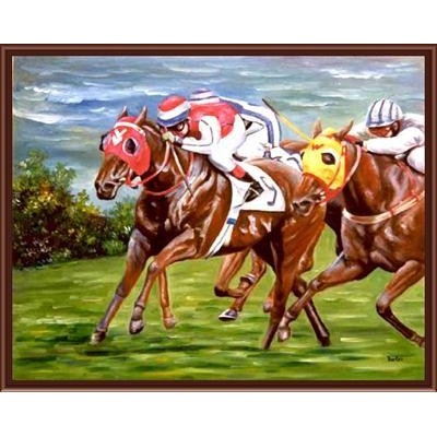Rennpferd malen nach zahlen yiwu großhandel malen junge leinwand malerei kit gx6839