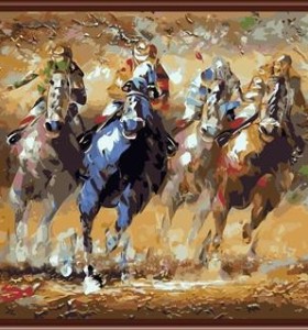 Running horse pintura by números yiwu ventas al por mayor pintura lona kit pintura GX6840
