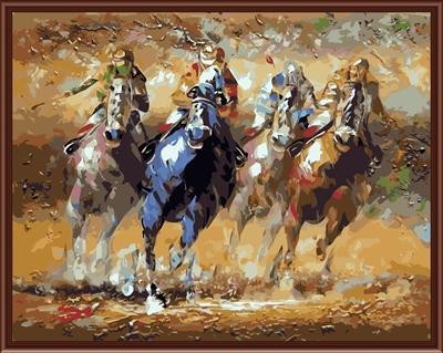 running horse paint by numbers yiwu wholesales paint boy canvas painting kit GX6840