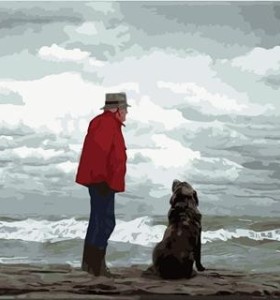 GX6909 seascape the old man and the sea and dog modern oil painting by numbers on canvas wholesales