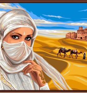 Colorear by números kit handmaded pintura mujeres diseño de la foto de la muchacha árabe imagen GX6531