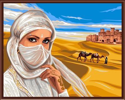 coloring by numbers kit handmaded painting women photo design arab girl picture GX6531