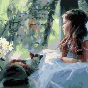 GX6920 abstract oil painting by numbers canvas oil painting little girl design yiwu factory paint boy brand