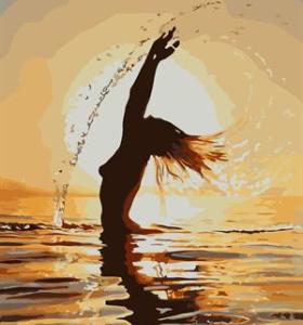 desnudo de la mujer puesta de sol del paisaje marino handmaded bricolaje pintura al óleo por números gx6669