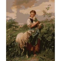 oil painting by numbers girl and sheep picture acrylic handmaded painting on canvas GX6983 paintboy brand